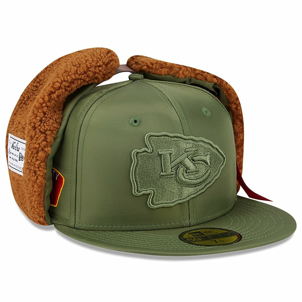Kansas City Chiefs New Era x Alpha Industries Dog Ears 59FIFTY Fitted Hat - Olive discount