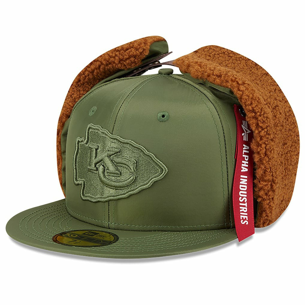 Kansas City Chiefs New Era x Alpha Industries Dog Ears 59FIFTY Fitted Hat - Olive discount
