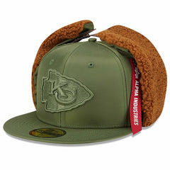 Kansas City Chiefs New Era x Alpha Industries Dog Ears 59FIFTY Fitted Hat - Olive discount