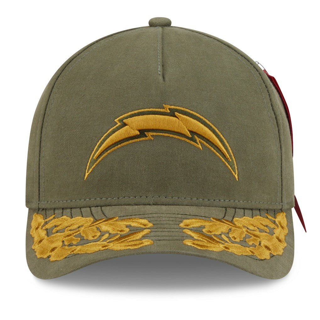 Los Angeles Chargers New Era x Alpha Industries A-Frame 9FORTY Adjustable Hat - Olive discount