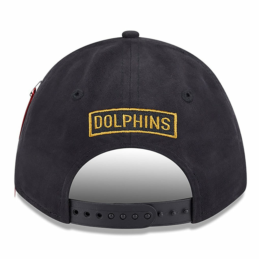 Miami Dolphins New Era x Alpha Industries A-Frame 9FORTY Adjustable Hat - Black for sale