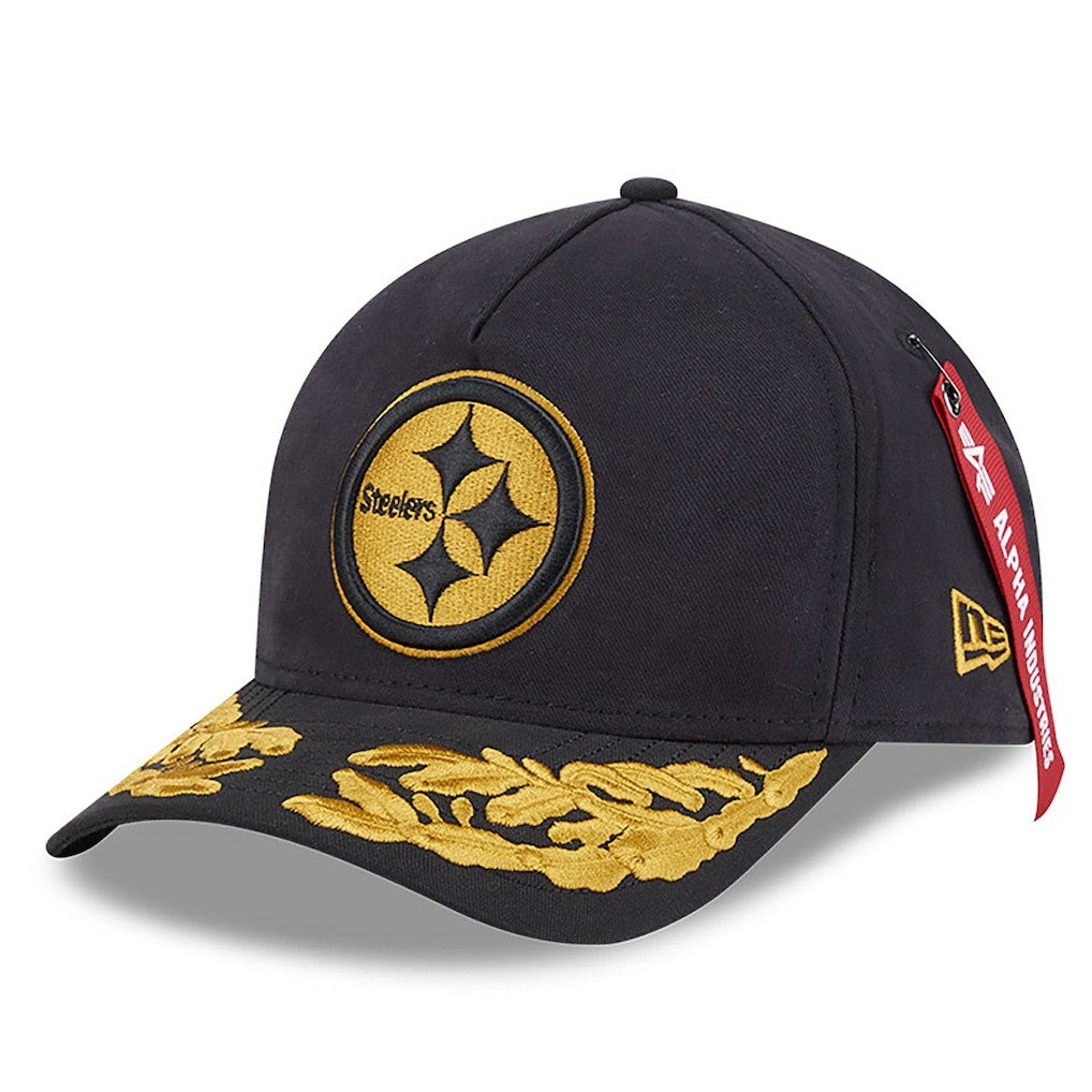 Pittsburgh Steelers New Era x Alpha Industries A-Frame 9FORTY Adjustable Hat - Black discount