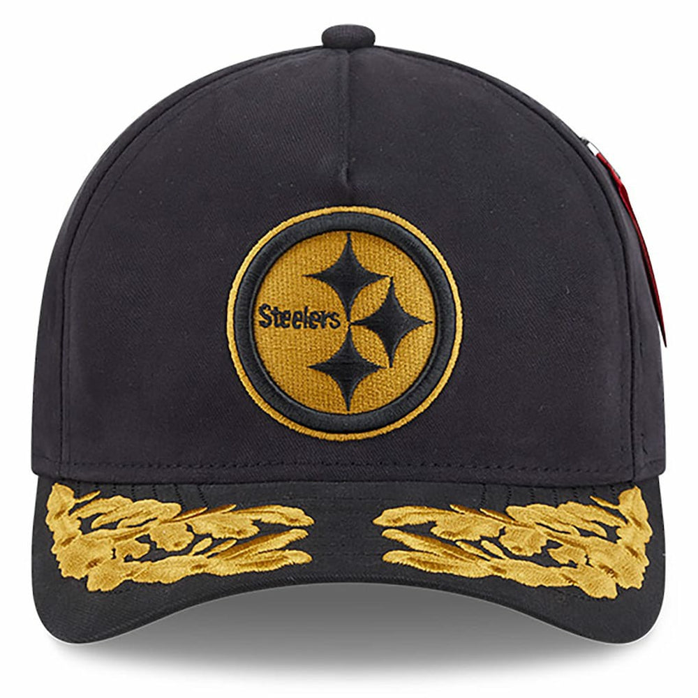 Pittsburgh Steelers New Era x Alpha Industries A-Frame 9FORTY Adjustable Hat - Black discount