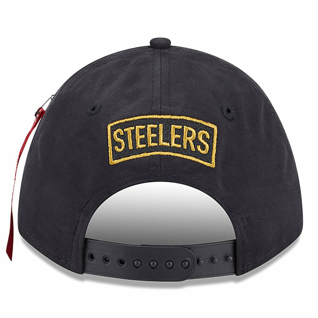 Pittsburgh Steelers New Era x Alpha Industries A-Frame 9FORTY Adjustable Hat - Black discount