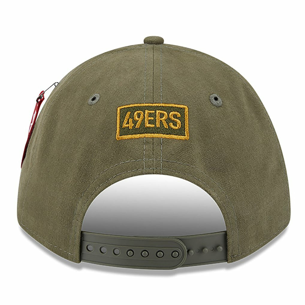 San Francisco 49ers New Era x Alpha Industries A-Frame 9FORTY Adjustable Hat - Olive on sale