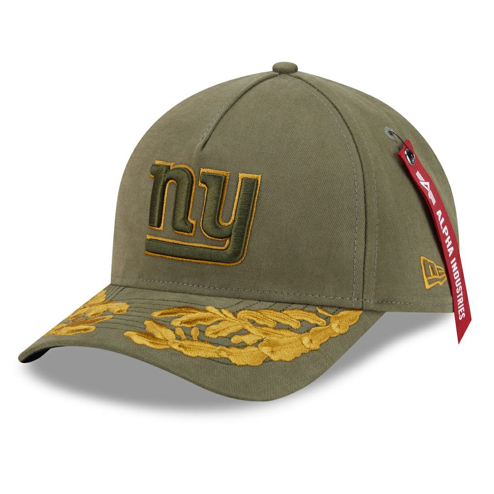 New York Giants New Era x Alpha Industries A-Frame 9FORTY Adjustable Hat - Olive discount