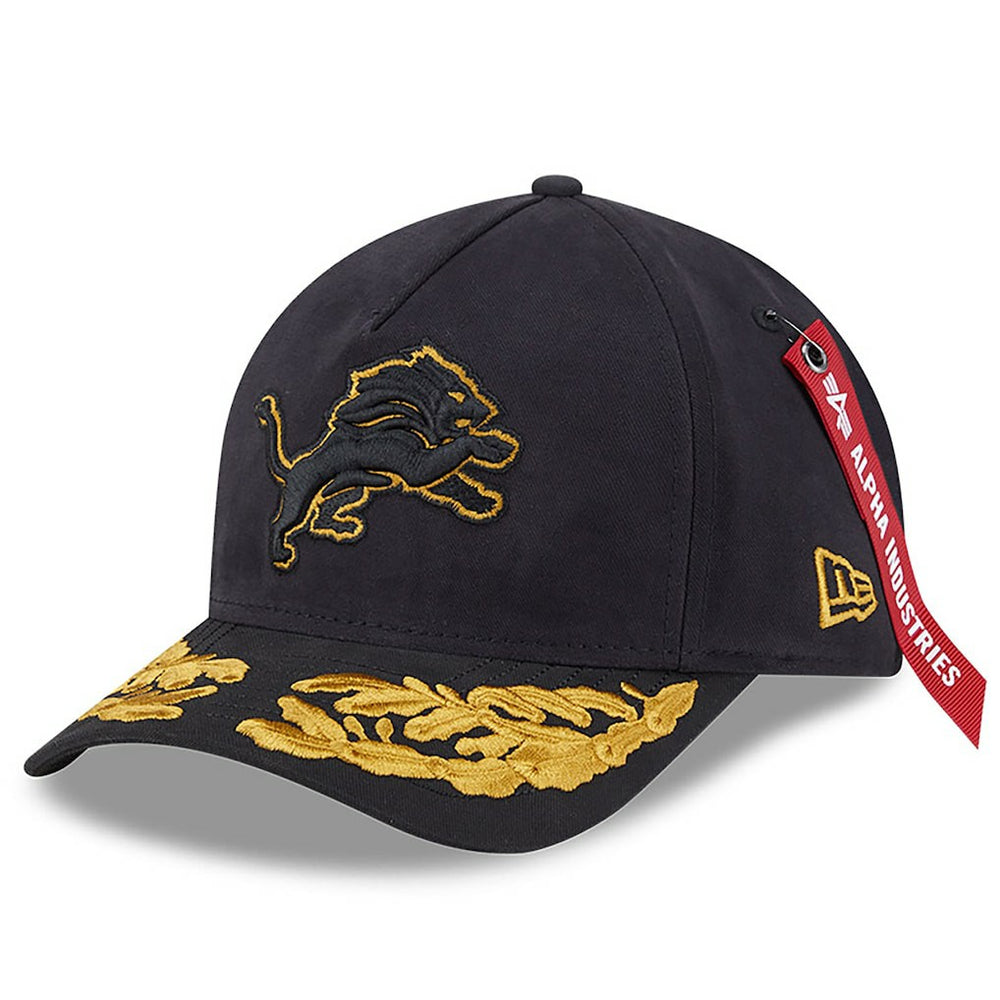Detroit Lions New Era x Alpha Industries A-Frame 9FORTY Adjustable Hat - Black on sale