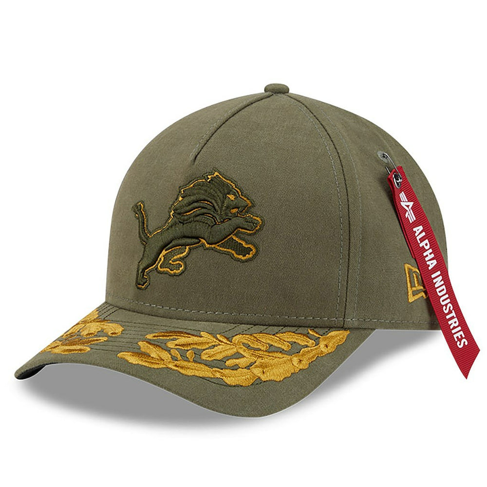 Detroit Lions New Era x Alpha Industries A-Frame 9FORTY Adjustable Hat - Olive sale