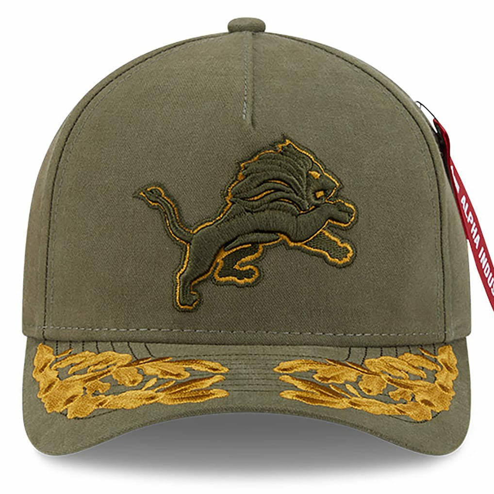 Detroit Lions New Era x Alpha Industries A-Frame 9FORTY Adjustable Hat - Olive sale