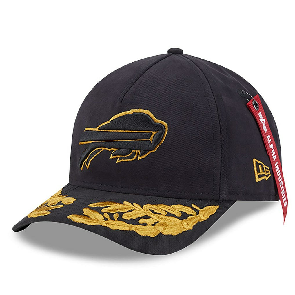 Buffalo Bills New Era x Alpha Industries A-Frame 9FORTY Adjustable Hat - Black on sale