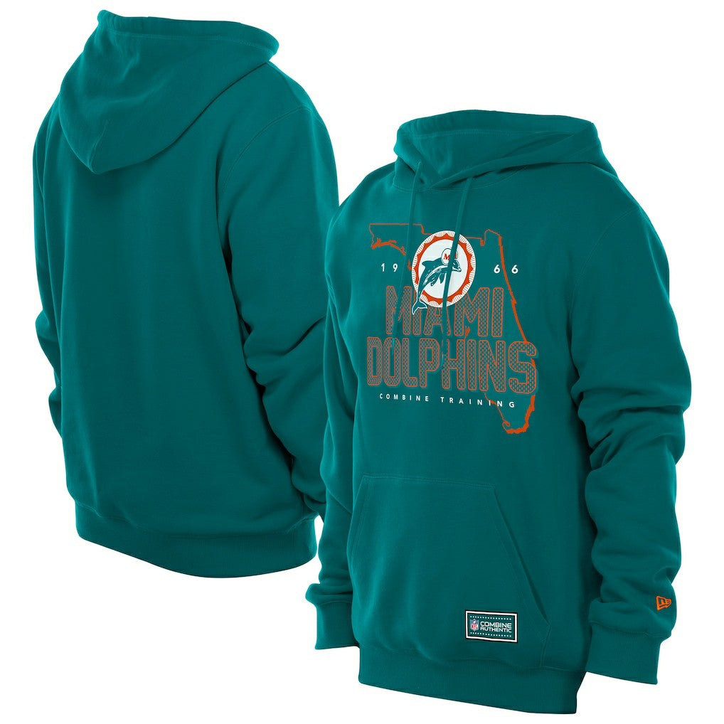 Miami Dolphins New Era Combine Authentic Local State Throwback Hoodie - Aqua sale