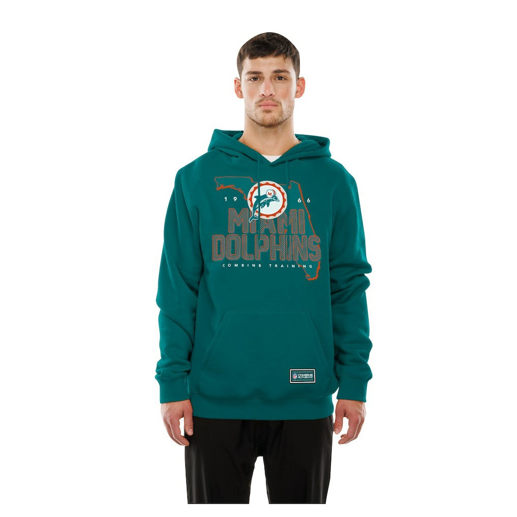 Miami Dolphins New Era Combine Authentic Local State Throwback Hoodie - Aqua sale