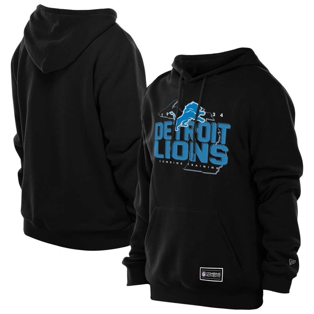 Detroit Lions New Era Combine Authentic Local State Hoodie - Black cheap