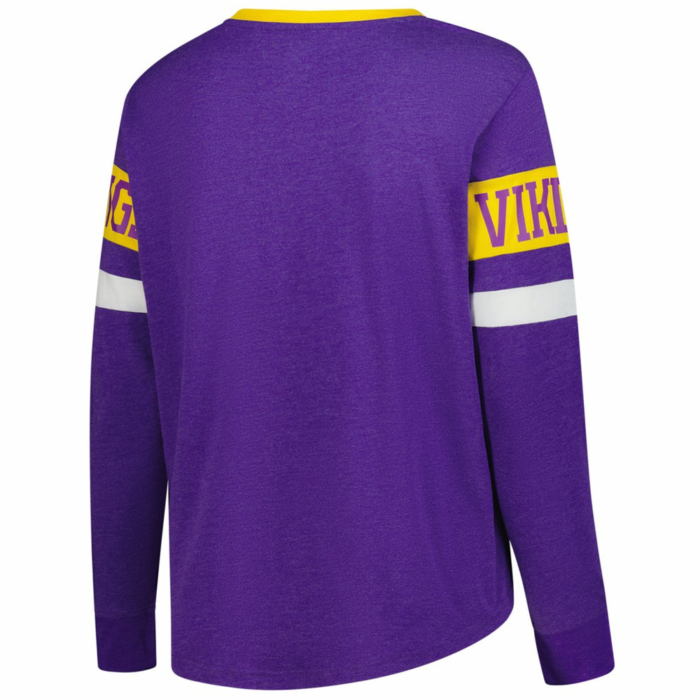 Minnesota Vikings New Era Women's Plus Size Throwback Lace-Up Long Sleeve T-Shirt - Purple online