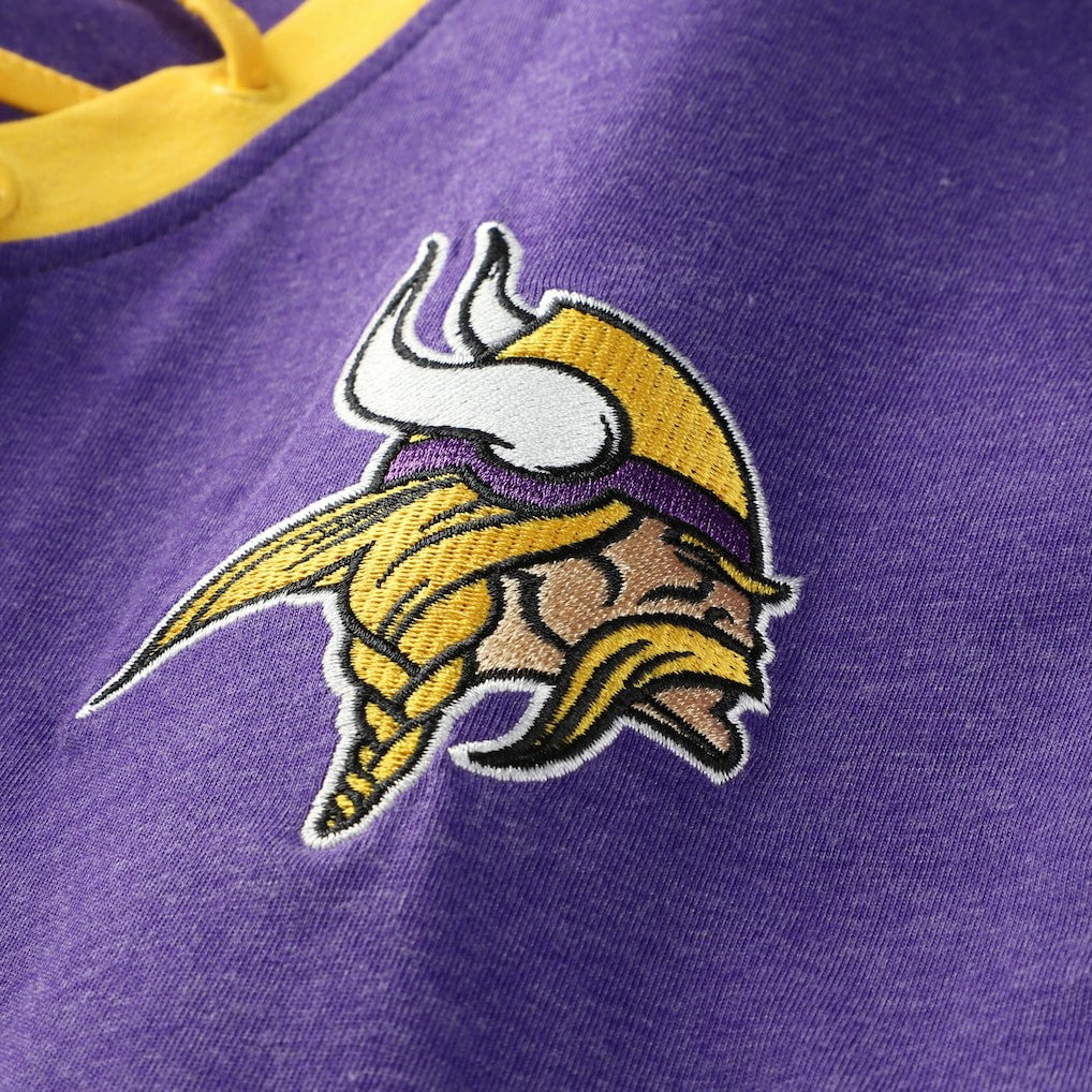 Minnesota Vikings New Era Women's Plus Size Throwback Lace-Up Long Sleeve T-Shirt - Purple online