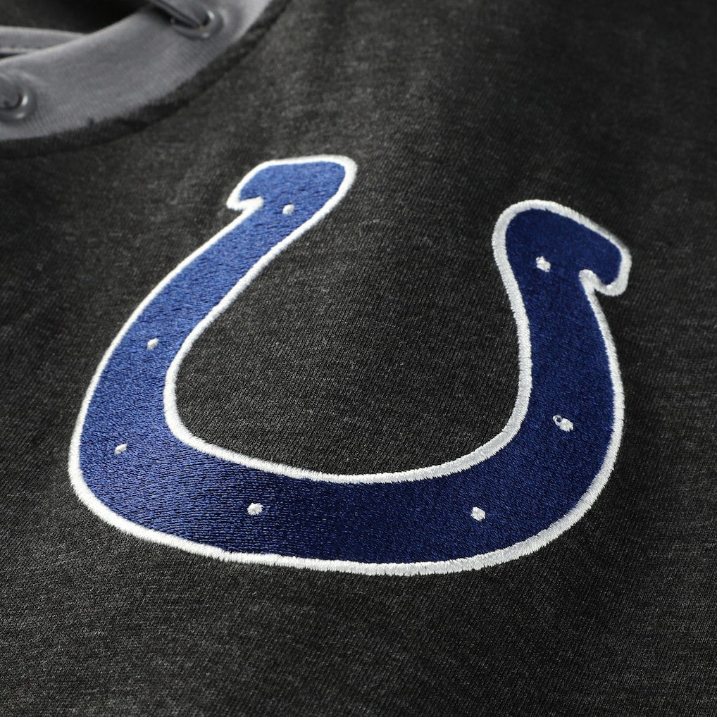 Indianapolis Colts New Era Women's Plus Size Throwback Lace-Up Long Sleeve T-Shirt - Black cheap