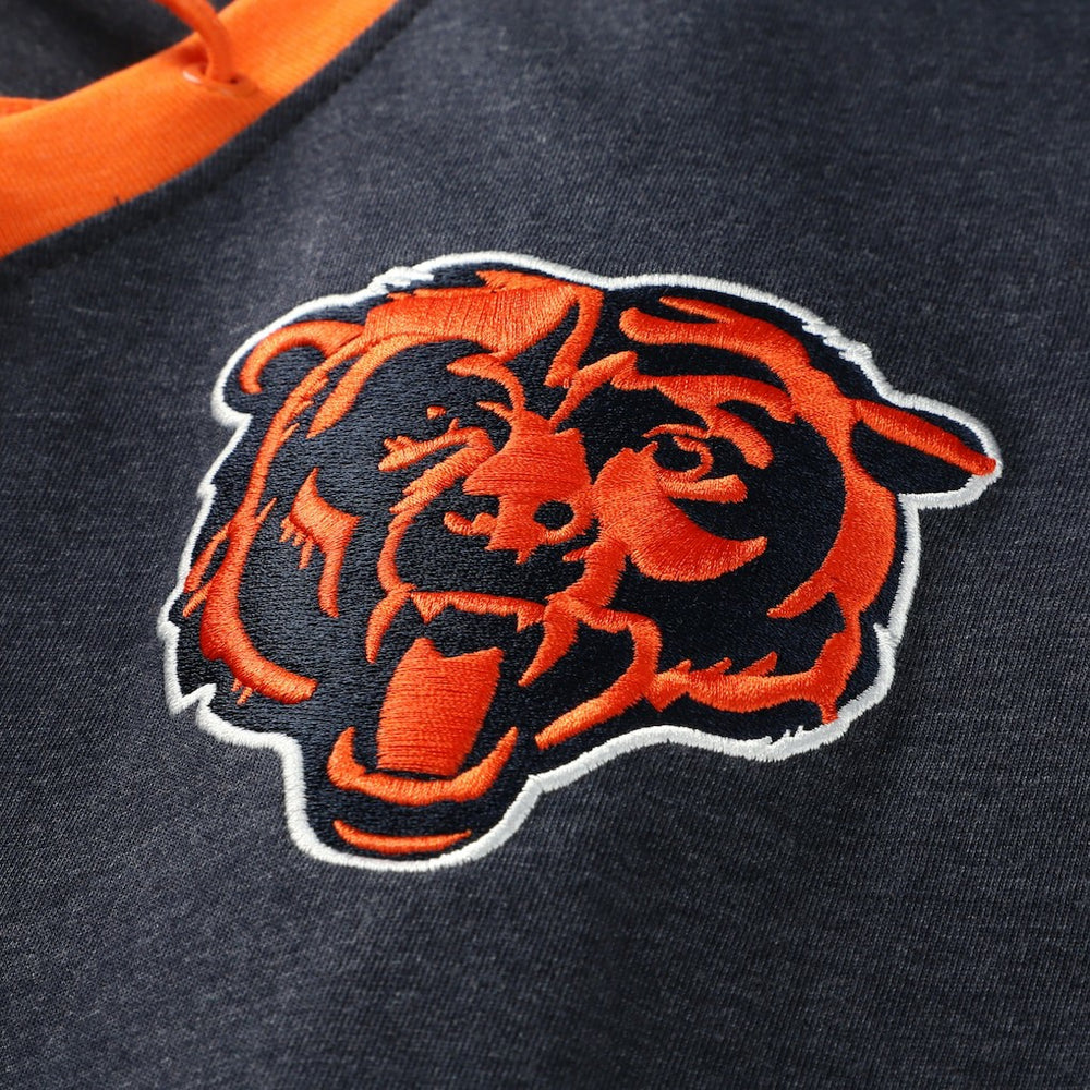 Chicago Bears New Era Women's Plus Size Throwback Lace-Up Long Sleeve T-Shirt - Navy discount