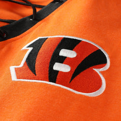 Cincinnati Bengals New Era Women's Plus Size Throwback Lace-Up Long Sleeve T-Shirt - Orange on sale