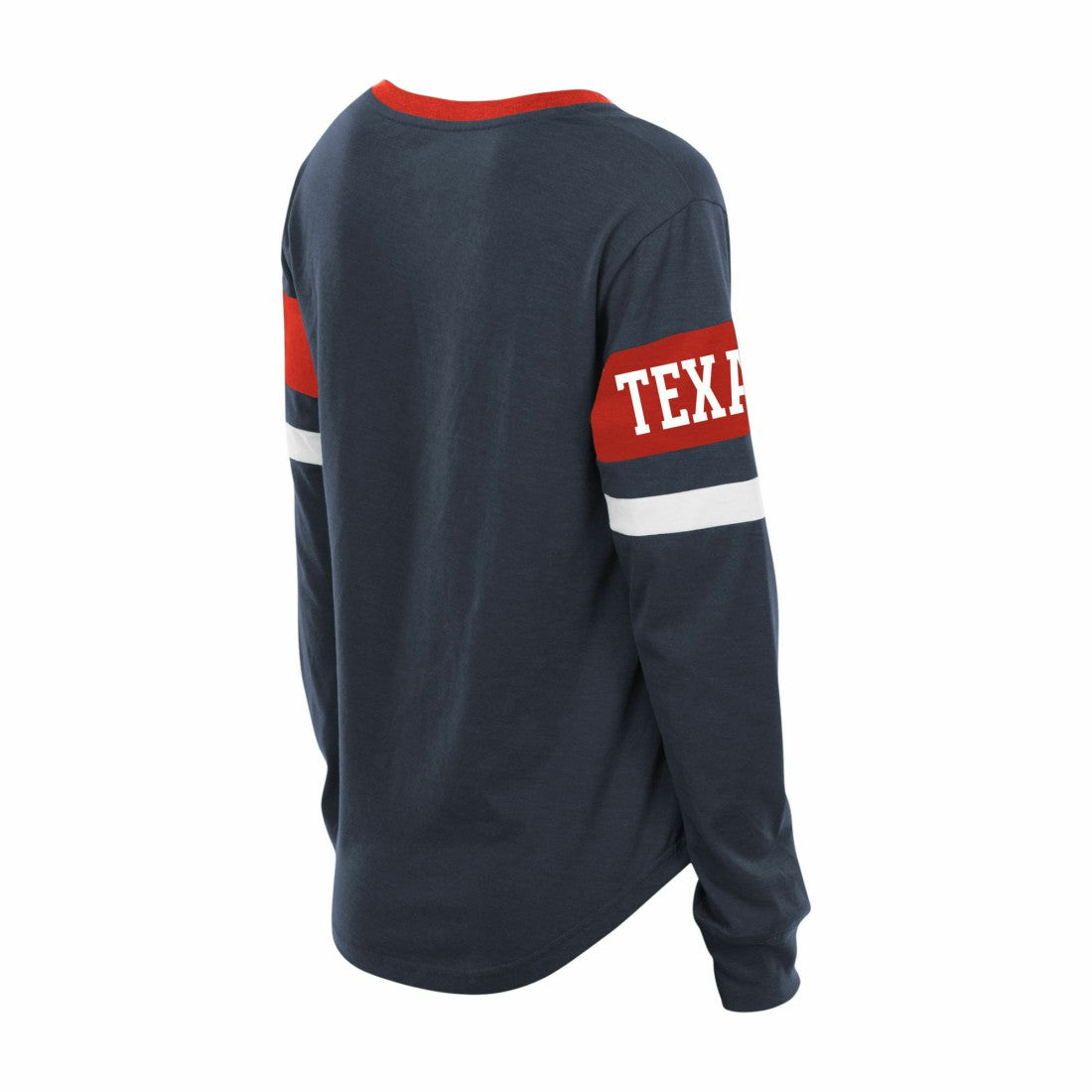 Houston Texans New Era Women's Plus Size Throwback Lace-Up Long Sleeve T-Shirt - Navy outlet