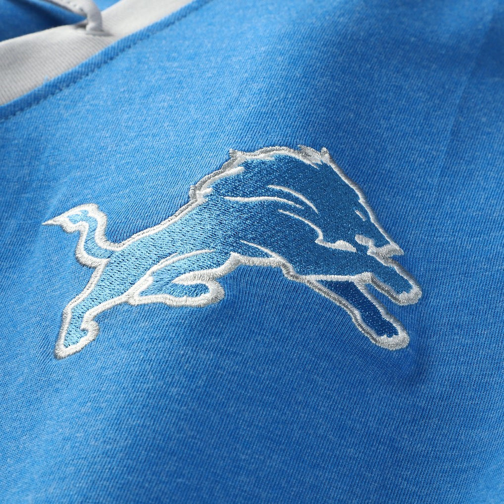 Detroit Lions New Era Women's Plus Size Throwback Lace-Up Long Sleeve T-Shirt - Blue discount