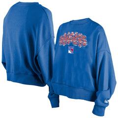 New York Rangers New Era Girls Youth Flip Sequin Sweatshirt - Blue Sweatshirts