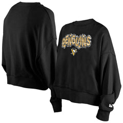 Pittsburgh Penguins New Era Girls Youth Flip Sequin Sweatshirt - Black Sweatshirts