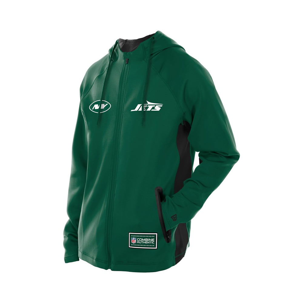 New York Jets New Era Combine Authentic Raglan Scuba Full-Zip Hoodie - Green for sale