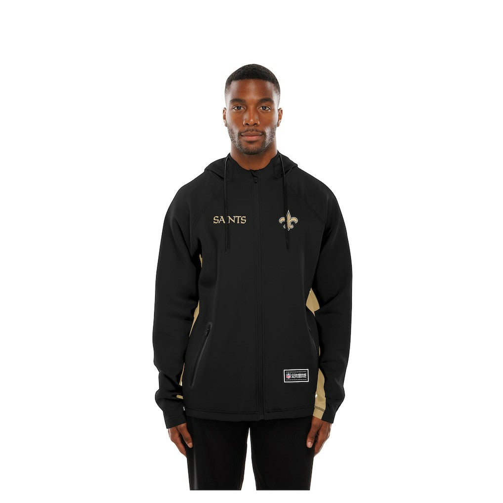New Orleans Saints New Era Combine Authentic Raglan Scuba Full-Zip Hoodie - Black for sale