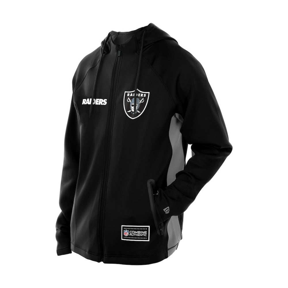 Las Vegas Raiders New Era Combine Authentic Raglan Scuba Full-Zip Hoodie - Black outlet