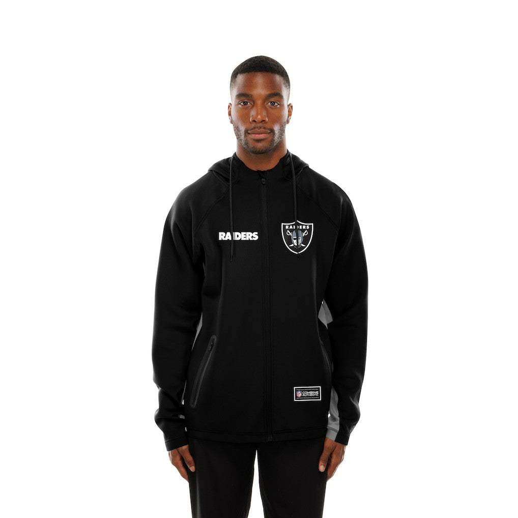 Las Vegas Raiders New Era Combine Authentic Raglan Scuba Full-Zip Hoodie - Black outlet