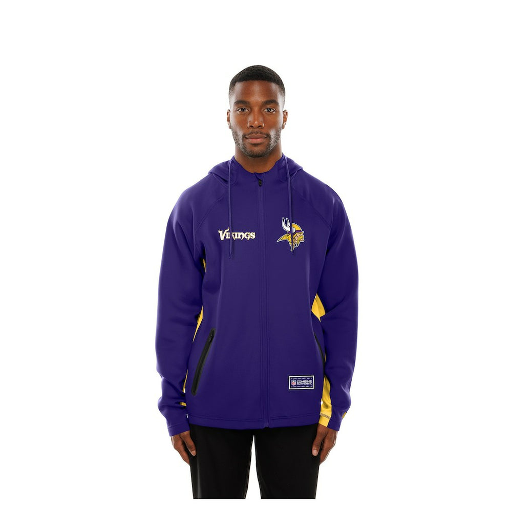 Minnesota Vikings New Era Combine Authentic Raglan Scuba Full-Zip Hoodie - Purple discount