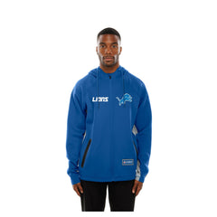 Detroit Lions New Era Combine Authentic Raglan Scuba Full-Zip Hoodie - Blue on sale