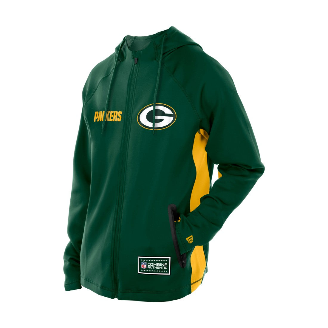 Green Bay Packers New Era Combine Authentic Raglan Scuba Full-Zip Hoodie - Green on sale