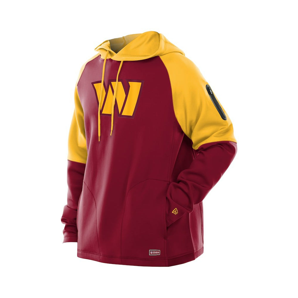 Washington Commanders New Era Combine Authentic Color Block Raglan Pullover Hoodie - Burgundy for sale