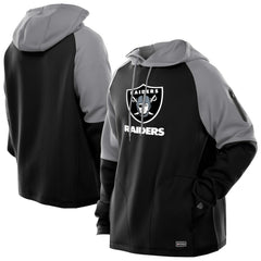 Las Vegas Raiders New Era Combine Authentic Color Block Raglan Pullover Hoodie - Black online