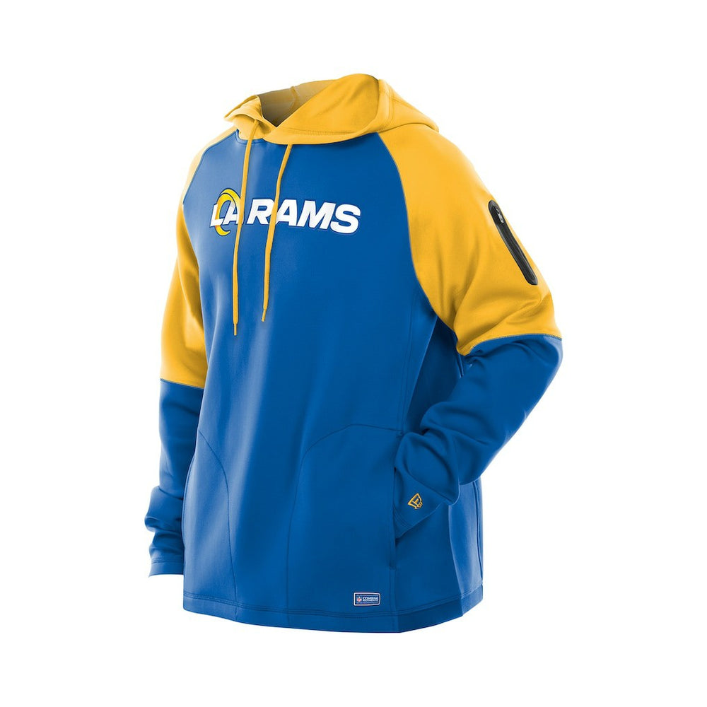 Los Angeles Rams New Era Combine Authentic Color Block Raglan Pullover Hoodie - Royal on sale