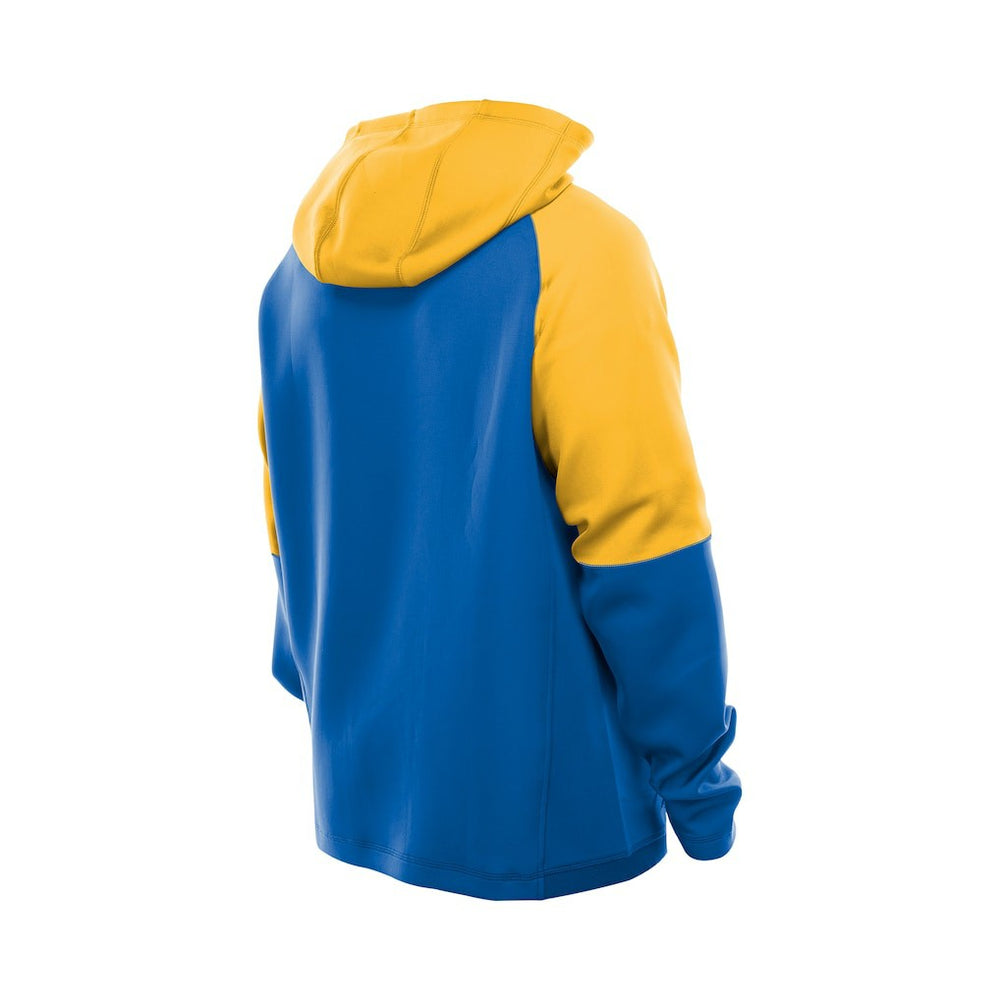 Los Angeles Rams New Era Combine Authentic Color Block Raglan Pullover Hoodie - Royal on sale