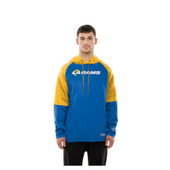 Los Angeles Rams New Era Combine Authentic Color Block Raglan Pullover Hoodie - Royal on sale