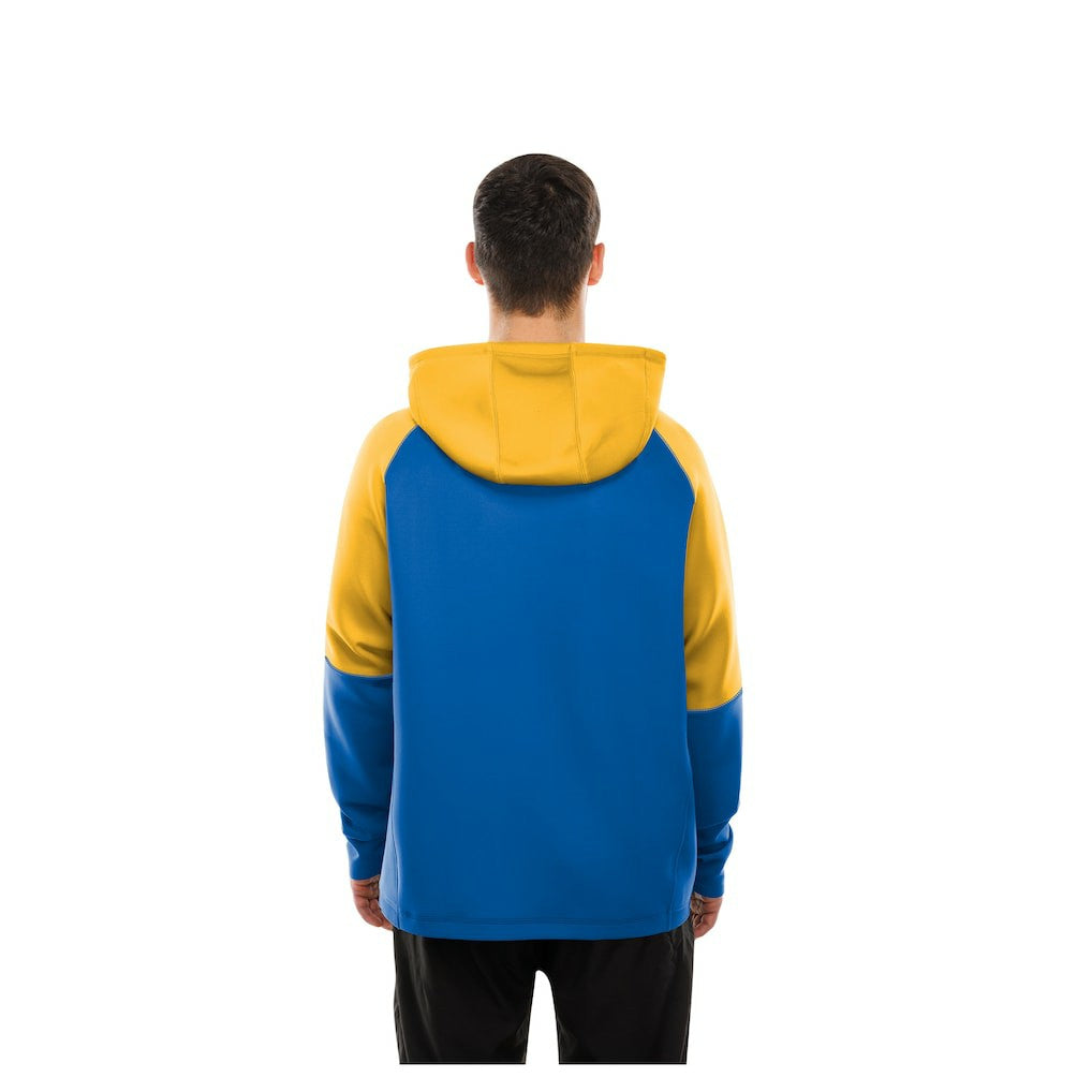 Los Angeles Rams New Era Combine Authentic Color Block Raglan Pullover Hoodie - Royal on sale