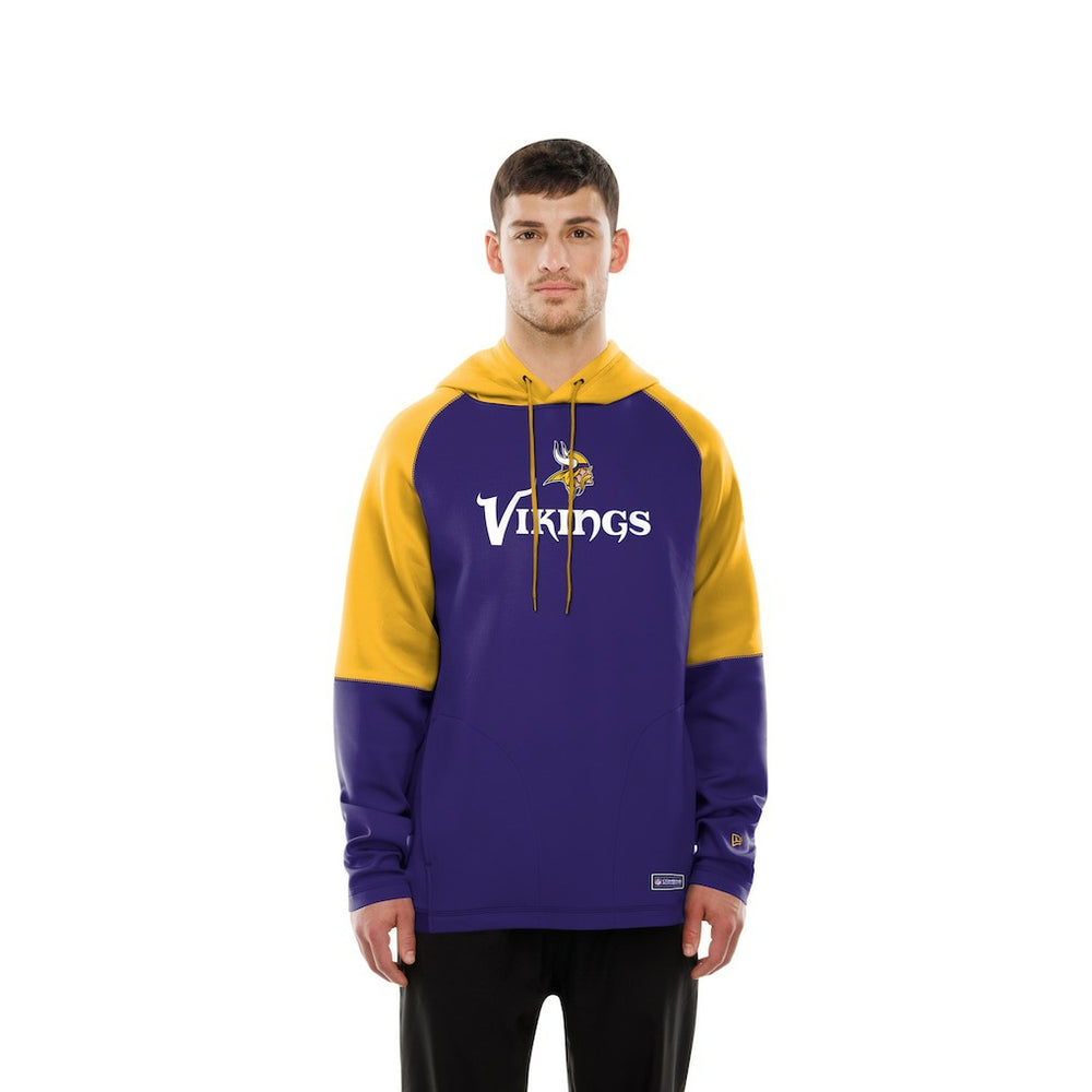 Minnesota Vikings New Era Combine Authentic Color Block Raglan Pullover Hoodie - Purple on sale