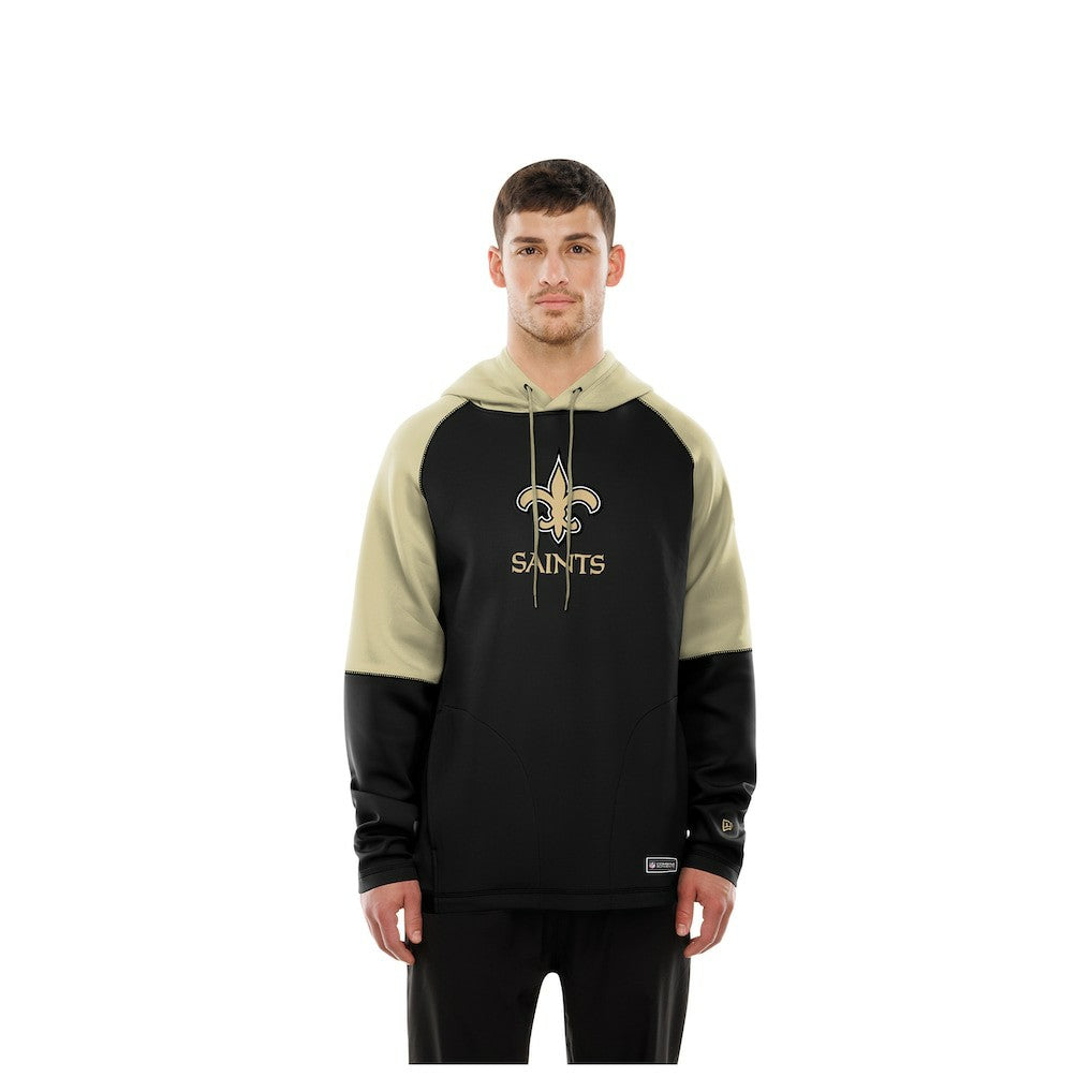 New Orleans Saints New Era Combine Authentic Color Block Raglan Pullover Hoodie - Black cheap