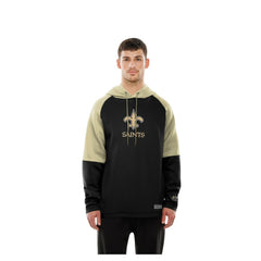 New Orleans Saints New Era Combine Authentic Color Block Raglan Pullover Hoodie - Black cheap