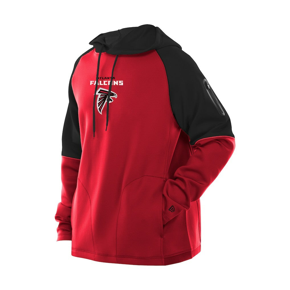 Atlanta Falcons New Era Combine Authentic Color Block Raglan Pullover Hoodie - Red for sale