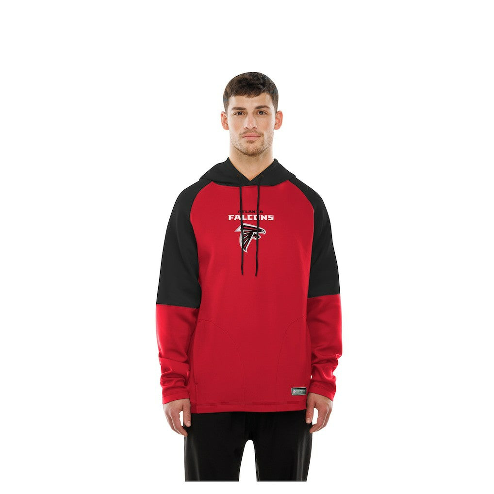 Atlanta Falcons New Era Combine Authentic Color Block Raglan Pullover Hoodie - Red for sale