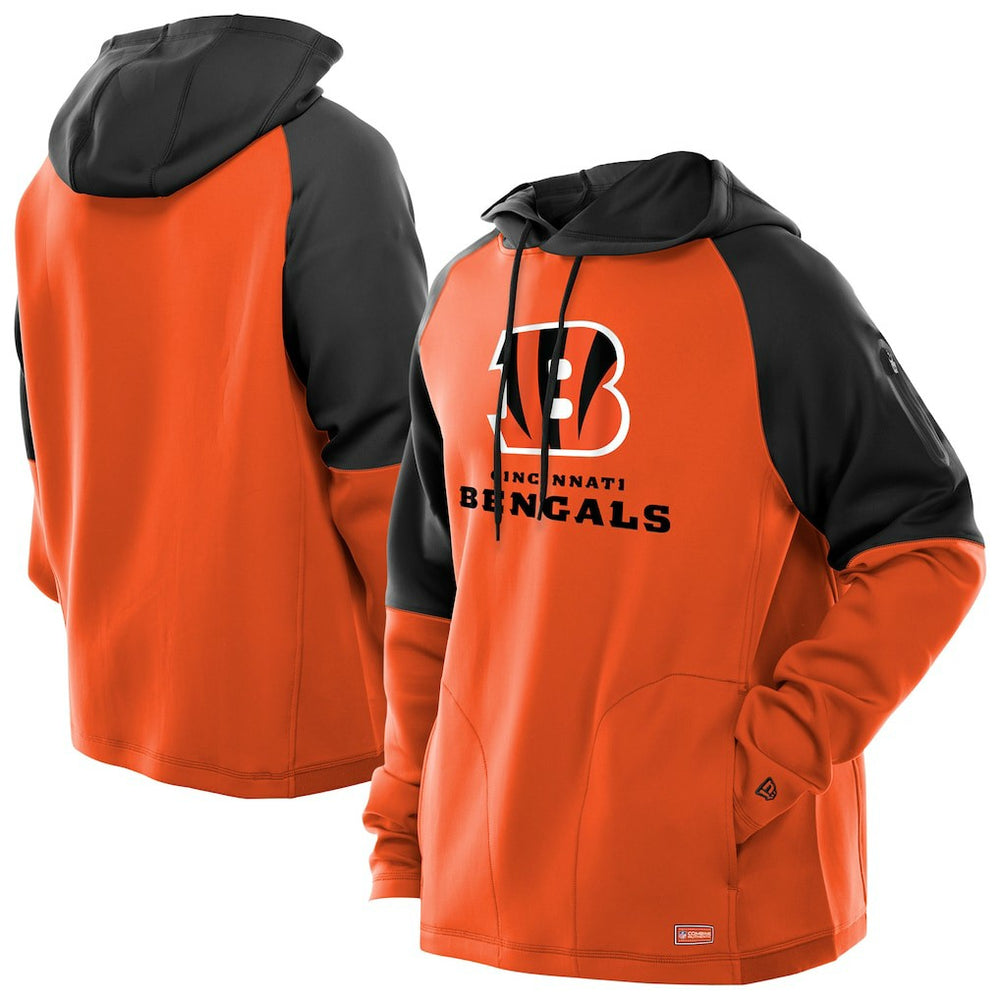 Cincinnati Bengals New Era Combine Authentic Color Block Raglan Pullover Hoodie - Orange sale