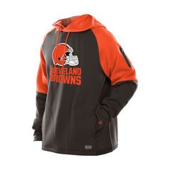 Cleveland Browns New Era Combine Authentic Color Block Raglan Pullover Hoodie - Brown sale