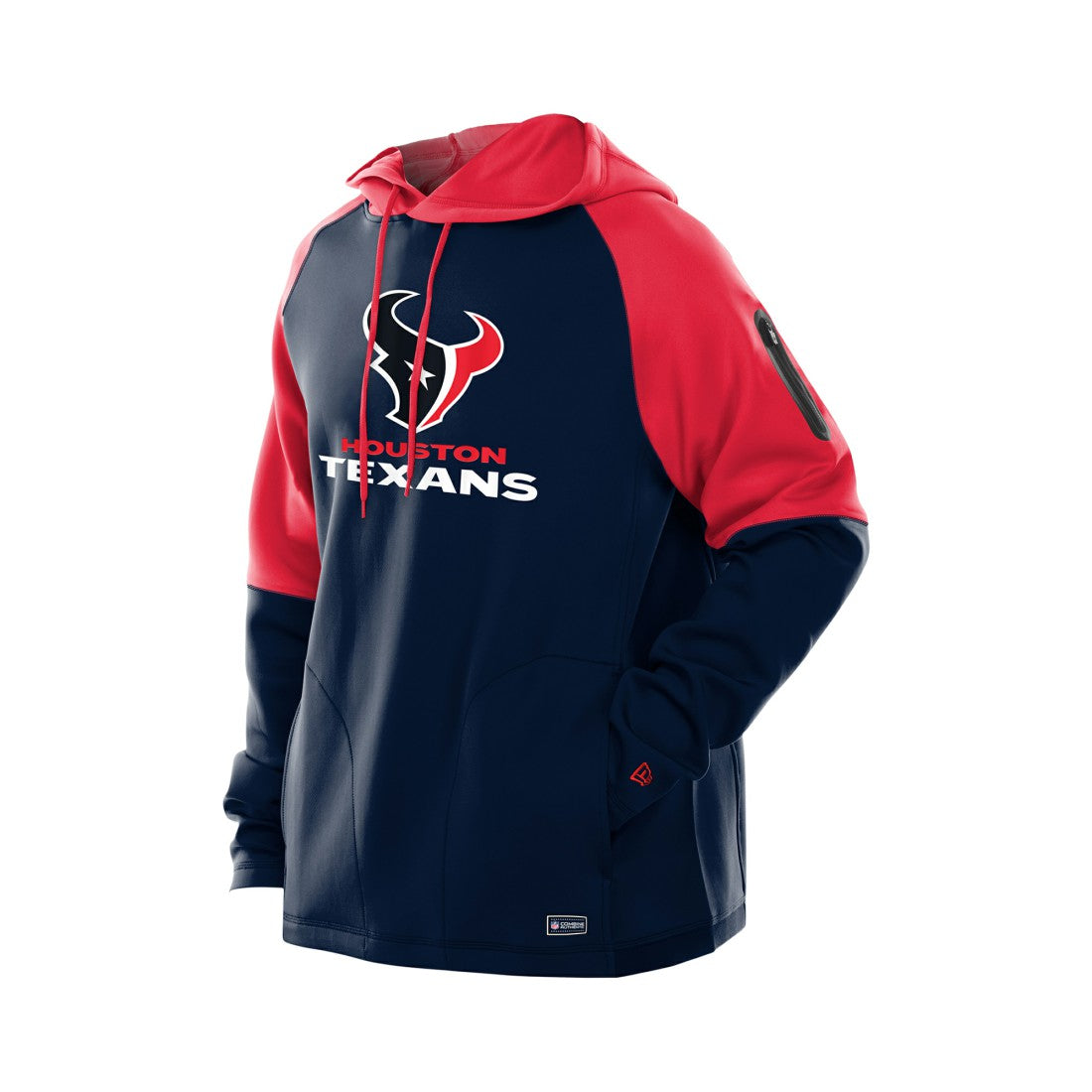 Houston Texans New Era Combine Authentic Color Block Raglan Pullover Hoodie - Navy for sale