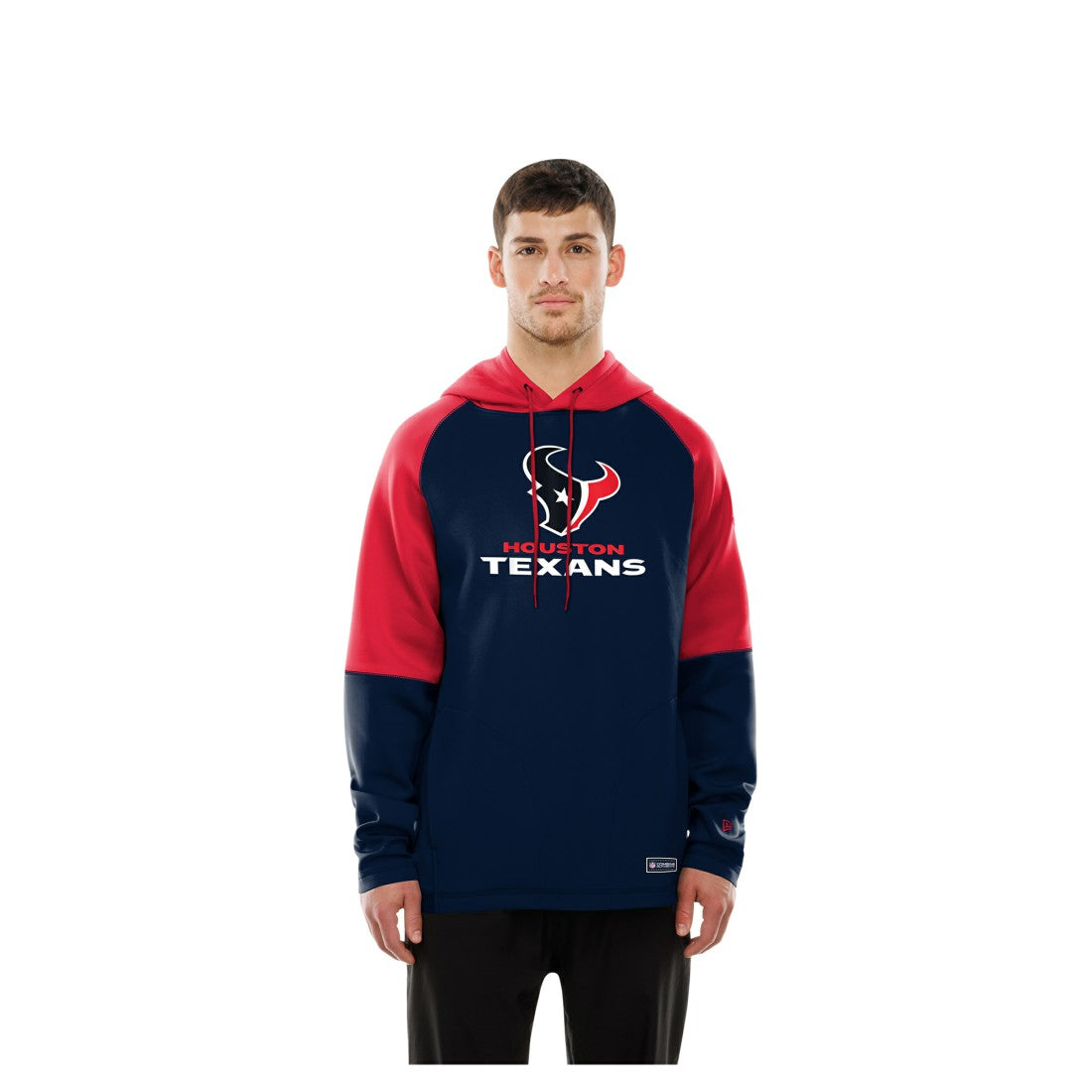 Houston Texans New Era Combine Authentic Color Block Raglan Pullover Hoodie - Navy for sale