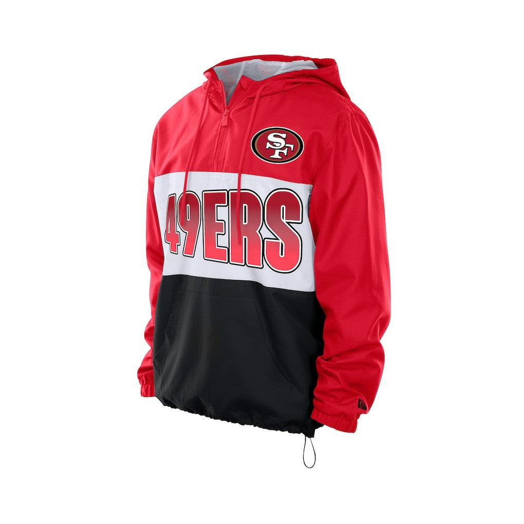San Francisco 49ers New Era Ripstop Quarter-Zip Hooded Windbreaker - Scarlet online