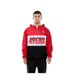 San Francisco 49ers New Era Ripstop Quarter-Zip Hooded Windbreaker - Scarlet online